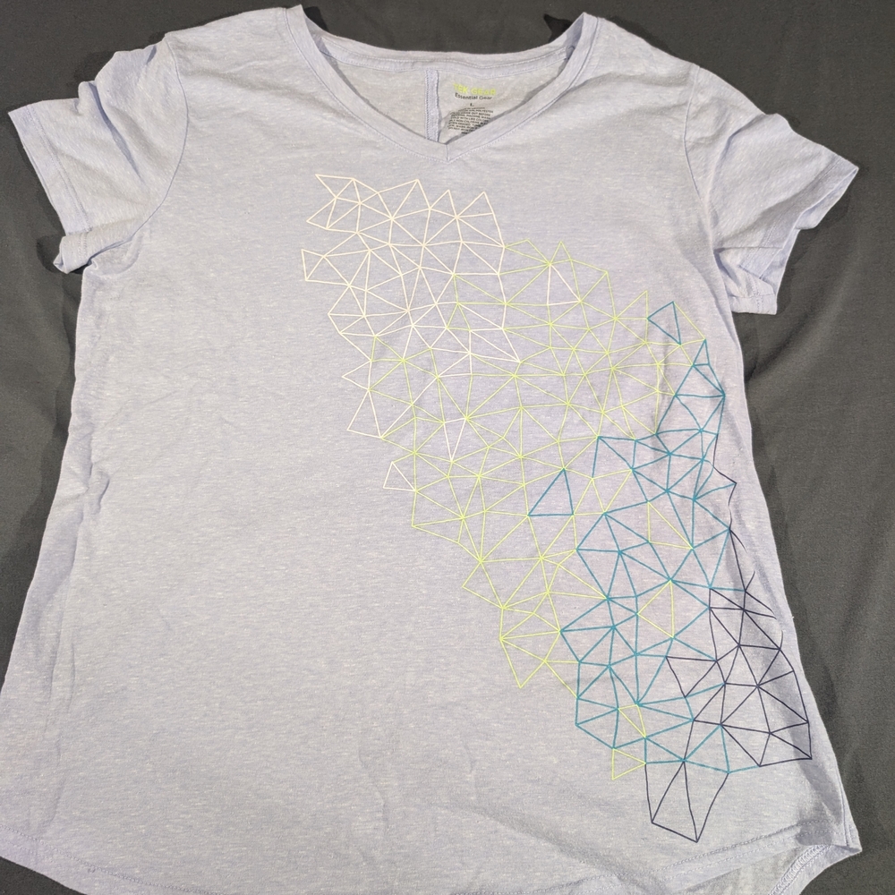 Tek Gear Light Blue Geometric Women's Tee